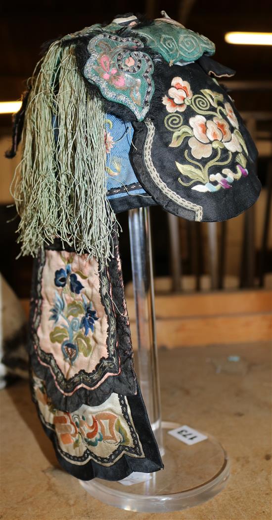 A Chinese silk dancer hat